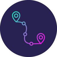 Route Line Circle Gradient Icon Design vector