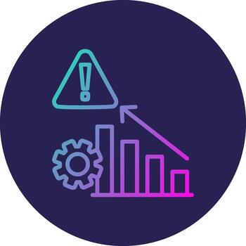 Risk Line Circle Gradient Icon Design vector