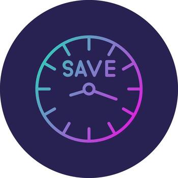 Save Time Line Circle Gradient Icon Design vector