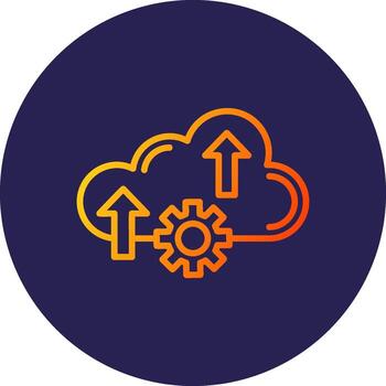 migrando línea circulo degradado icono diseño vector