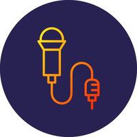 Lavalier Line Circle Gradient Icon Design vector