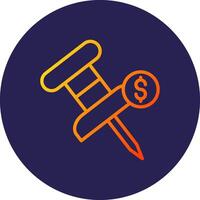 Push Pin Line Circle Gradient Icon Design vector