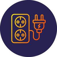 Socket Line Circle Gradient Icon Design vector