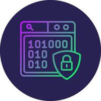 Encrypted Line Circle Gradient Icon Design vector