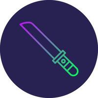 Machete Line Circle Gradient Icon Design vector