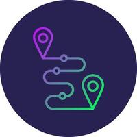 Route Line Circle Gradient Icon Design vector