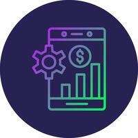 Mobile Analytics Line Circle Gradient Icon Design vector
