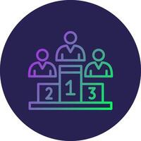 Podium Line Circle Gradient Icon Design vector