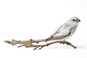 White bird perched on a branch photo