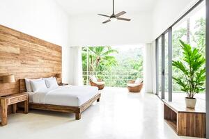 moderno dormitorio con un ver foto