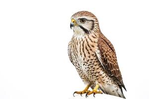 Close-up of a  Falcon with Sharp Talons on a White Background photo