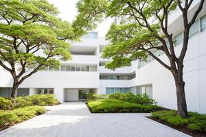Modern Building With Lush Greenery photo