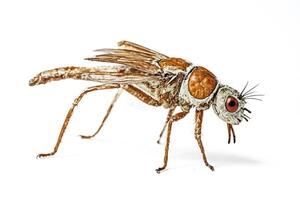 Macro Photography of a Tiny Brown and White Insect photo