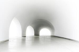 White Arched Tunnel with Concrete Floor photo