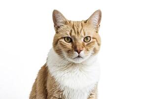 Close-up Portrait of a Ginger and White Cat photo