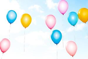 Colorful Balloons Floating in the Sky photo