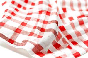 Red and White Checkered Tablecloth Close Up photo