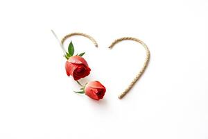 Red Roses and Twine Heart photo