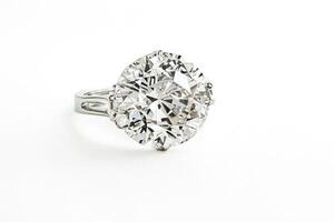 Diamond Ring on White Background photo