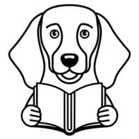 Deutsche Bracke dog reading icon vector