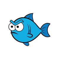 Discus fish angry icon vector