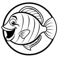 Discus fish laughs icon vector