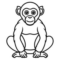 Douc monkey sits icon vector
