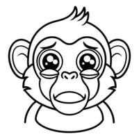Douc monkey cries icon vector