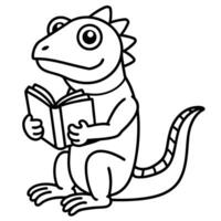Draco Lizard reading icon vector