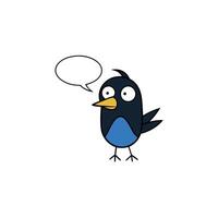 Drongo bird speaks icon vector
