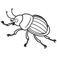 Dung Beetle bug runs icon vector