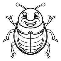Dung Beetle bug smiles icon vector
