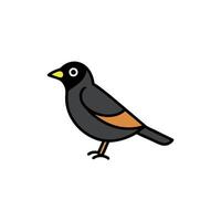 Dusky Seaside Sparrow bird learns icon vector