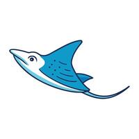 Eagle Ray fish swims icon vector