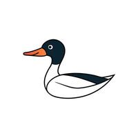 Eared Grebe duck goes icon vector