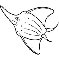 Eagle Ray fish stands icon vector