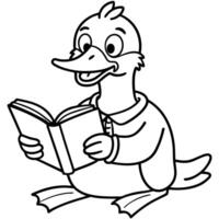 Eared Grebe duck reading icon vector