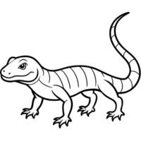 Earless Monitor Lizard walks icon vector