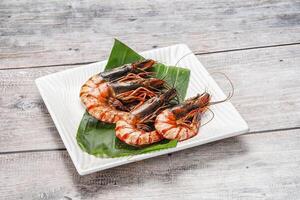 Cooked tiger prawn in the pate photo