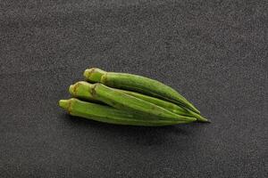 Natural organic raw green okra photo