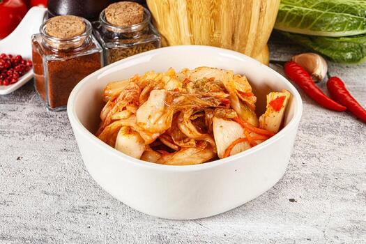 coreano cocina fermentado repollo kimchi foto