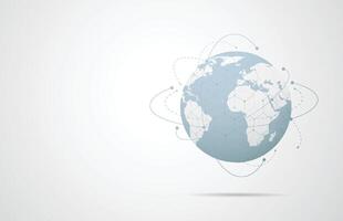 Global network connection. World map point and line composition concept of global business vector