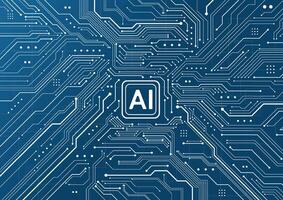 Artificial intelligence chipset on circuit board in futuristic concept technology artwork for web, banner, card, cover vector