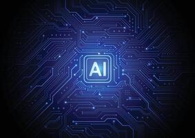 Artificial intelligence chipset on circuit board in futuristic concept technology artwork for web, banner, card, cover vector