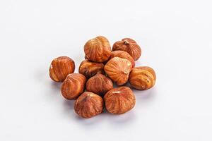 Heap of raw natural hazelnut photo