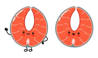 Red fish salmon character vector