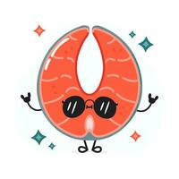 Red fish salmon character vector