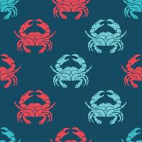 Seamless pattern with crabs. Perfect for fabric design, poster, print, decor element vector