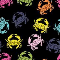 Seamless pattern with crabs. Perfect for fabric design, poster, print, decor element vector