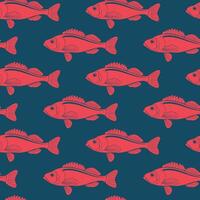 Seamless pattern with fishes. Perfect for fabric design, poster, print, decor element vector